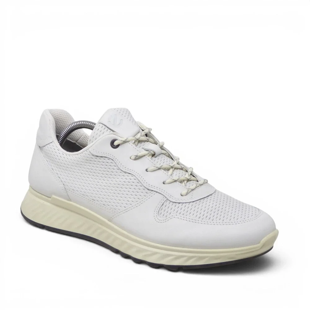 Ecco Mens ST.1 Trend Sneakers White Leather Perforated 9